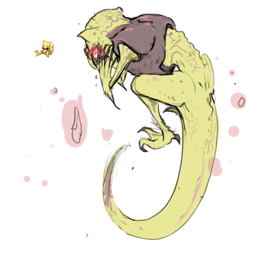 cocoaferret: Caterpie, Abra, Banette, the first batch of creepymon designs! I think I could’ve