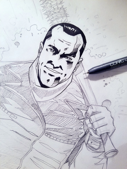 WIP - Negan (Comic) Just in time for the last day of #inktober - Negan, inspired by the comic versio