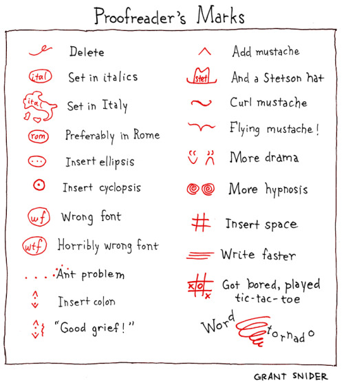 incidentalcomics: Proofreader’s Marks This was inspired by the process of making corrections f