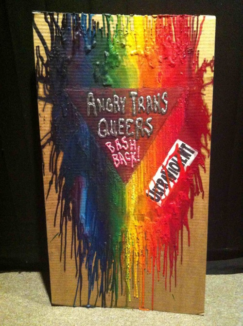 riley-ferretboy-konor:Ultraviolent © Riley Konor(17.5” by 33” melted crayons, glitter, sharpies on c