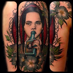 the-sarcastic-sunshine:  loveliest—tattoos:  samsmithtattoo:  Simple portrait of Wednesday Addams. Always the best time working on @reinamichel! #tattoo #dickslap #stevestontattooco  This is absolutely beautiful  !!!!!!!!!!!!!! 