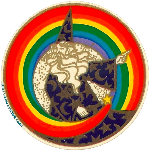 lichfucker: carlyraejepsen: transparentstickers: Rainbow wizard sticker by illuminations, 1980. Prid
