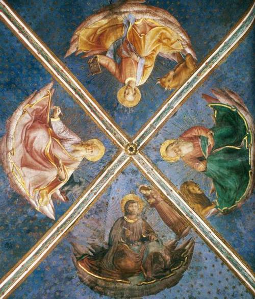 artist-angelico - View of the chapel vaulting, 1449, Fra...