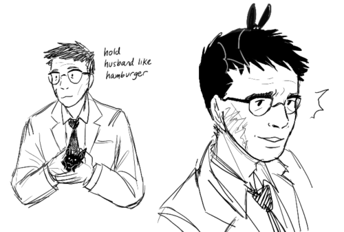 misc doodles w/ @holo-tape from twitter of my new oc, riley wu! he’s a detective in the 1950s who’s 