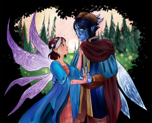 tunafishprincess:Art collab I did with @ebullient-faerie! Our theme was fae/renaissance jlaire. I lo