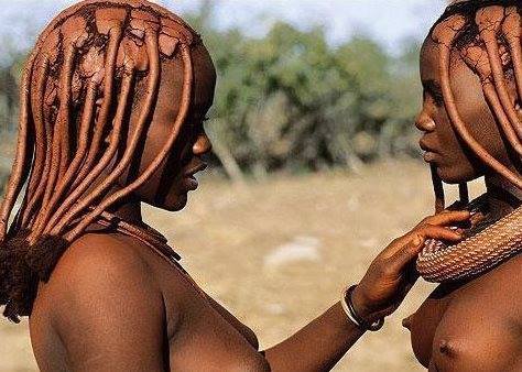 Nude african tribal women bathing