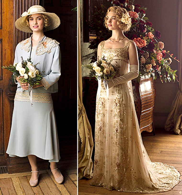 edith's wedding dress downton abbey