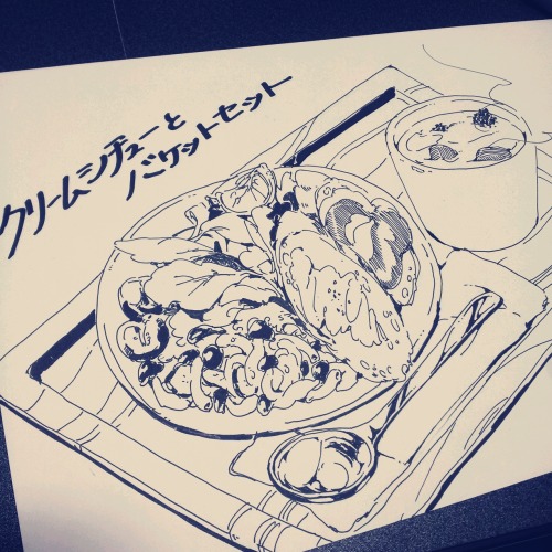 okazu-shokudo:  hasya226:  モデル：おかず食堂さんメニュー  はしゃさんもおかず食堂メニューを描いてくださいました。嬉しいなあ。嬉しいなあ。