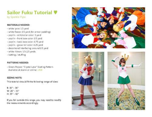 rorke:  firsttimecosplayer:  Sailor Fuku Cosplay Tutorial by ~SparklePipsi An amazing tutorial on how to make your very own Sailor Senshi/Fuku Cosplay! Had a hard time finding really descriptive youtube tutorials surprisingly. So had to find step by