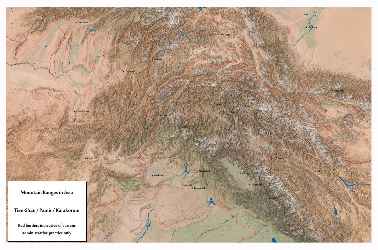 South Central Asian Mountain ranges Maps on the Web South Central Asian Mountain ranges Maps on the Web