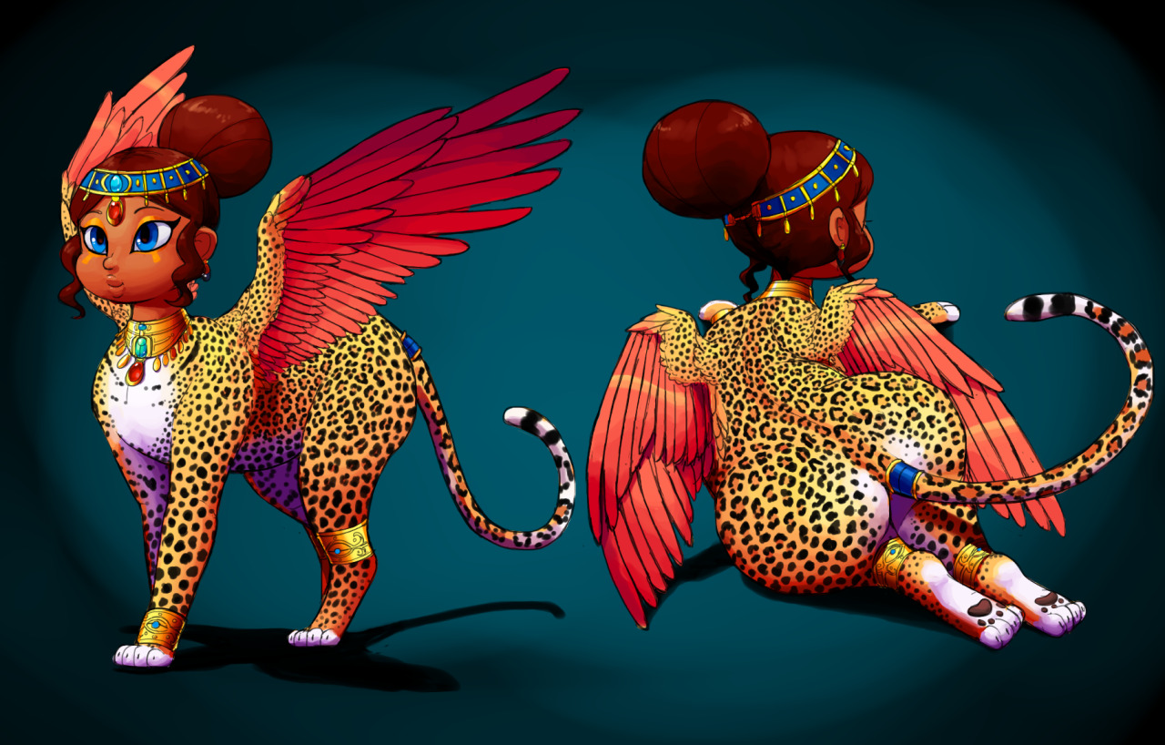 itdontevenmata:    Just wanted to draw a cute sphinx.I based her off of a leopard