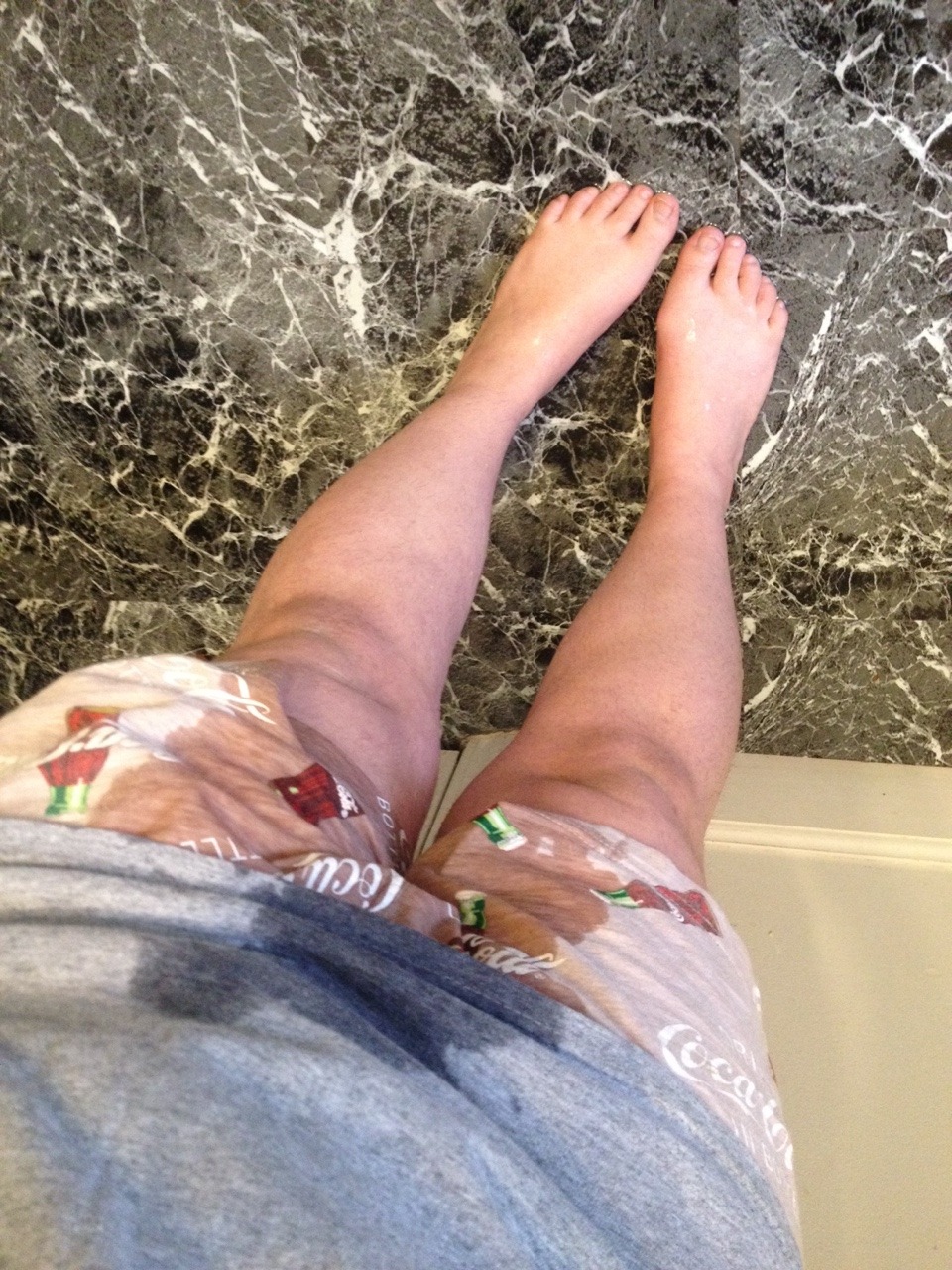 Picture from the video. Woke up really had to pee but also really sleepy and lazy..