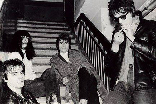 1975 The Heartbreakers (original line-up) lounging on the staircase at their rehearsal space on Gran