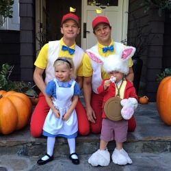 buzzfeed:  Neal Patrick Harris and his family have won Halloween again. This year, NPH and family went as Tweedledee, Tweedledum, the White Rabbit, and Alice in Wonderland. Who can compete with all that adorable? 