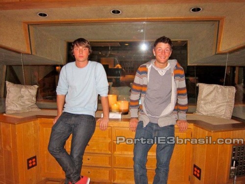 theperksofbeingaemblem: Emblem3 in studio.