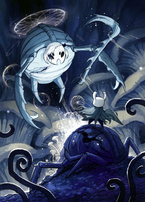 calonarang:My piece for the @huntersjournalzine ! I’m a huge fan of Hollow Knight,