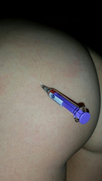 Syringe in the ass