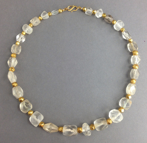 rodonnell-hixenbaugh:Roman Crystal Cube NecklaceAn ancient Roman necklace comprised of large clear c