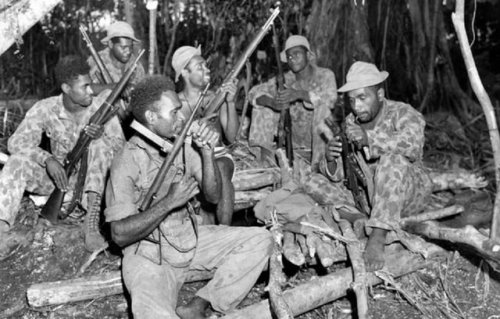 captain-price-official:Native soldiers of the 1st Commando, Fiji Guerrillas, under the command of Ne