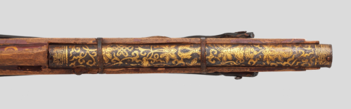 Extremely rare 16th or 17th century Tibetan matchlock musket with bipod.  Currently on display at th