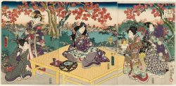 rasarnava:  Autumn Picnic Scene from Inaka Genji, Utagawa Kunisada, 1847-52