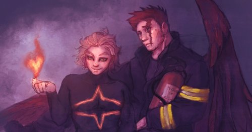 Quirkswap AU! Flame hero Keigo and fire fighter Enji. My tumblr is dead go follow me on @nucleartuna