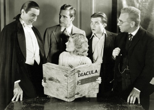 David Manners, Dwight Frye, Edward Van Sloan, and Helen Chandler with Dracula 