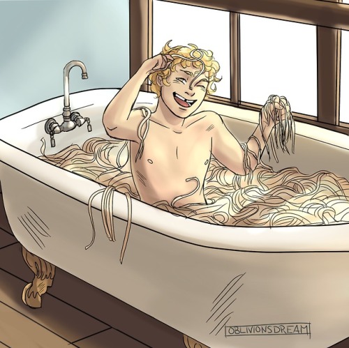 oblivionsdream: An anon suggested a drawing of baby Jace in his bath of spaghetti and I loved the id