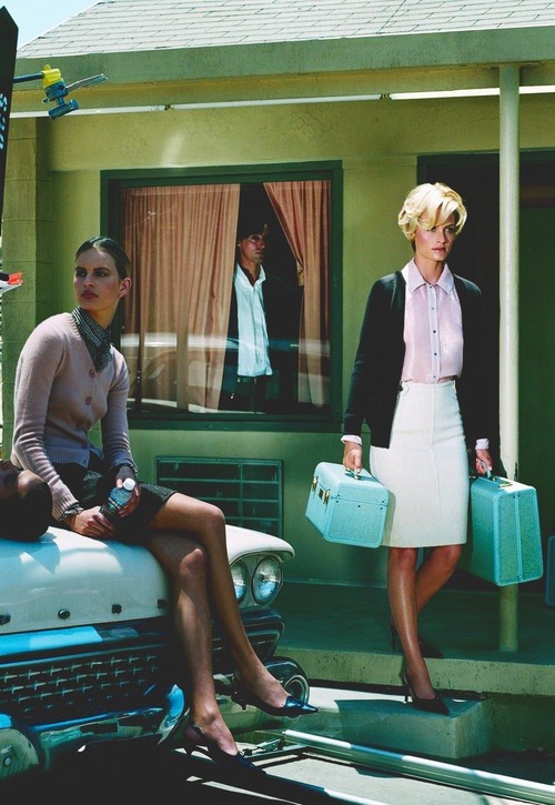 Karolina Kurkova &amp; Amber Valleta by Steven Meisel for Vogue Italia.