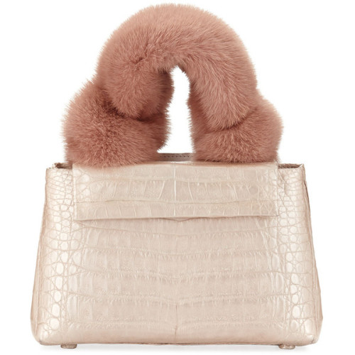 Nancy Gonzalez Mini Mink-Fur Knot Handle Bag ❤ liked on Polyvore (see more miniature purses)