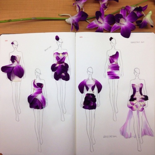 craftic:  (via Creative Fashion Sketches With Flowers – Fubiz™)