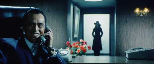 Meiko Kaji (in background) in Female Convict Scorpion (1972, directed by Shunya Itō)