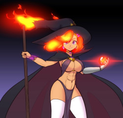 scdk-nsfw:  Solar Witch AKA my version of Nightmare Star, donning a witch getup while SOMEWHAT keeping her attire (because it’s fucking dope and you know it). [Larger Size] 