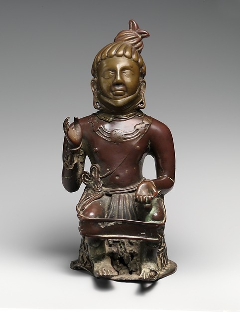 ancientpeoples:Seated deity Agni a deified king, he became the god of fire. 36.8cm high and 16.7cm w