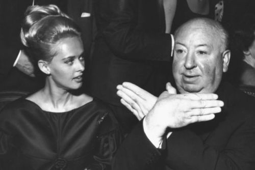 Alfred Hitchcock and Tippi Hedren attend the Cannes Film Festival, 1963. While there they release a 
