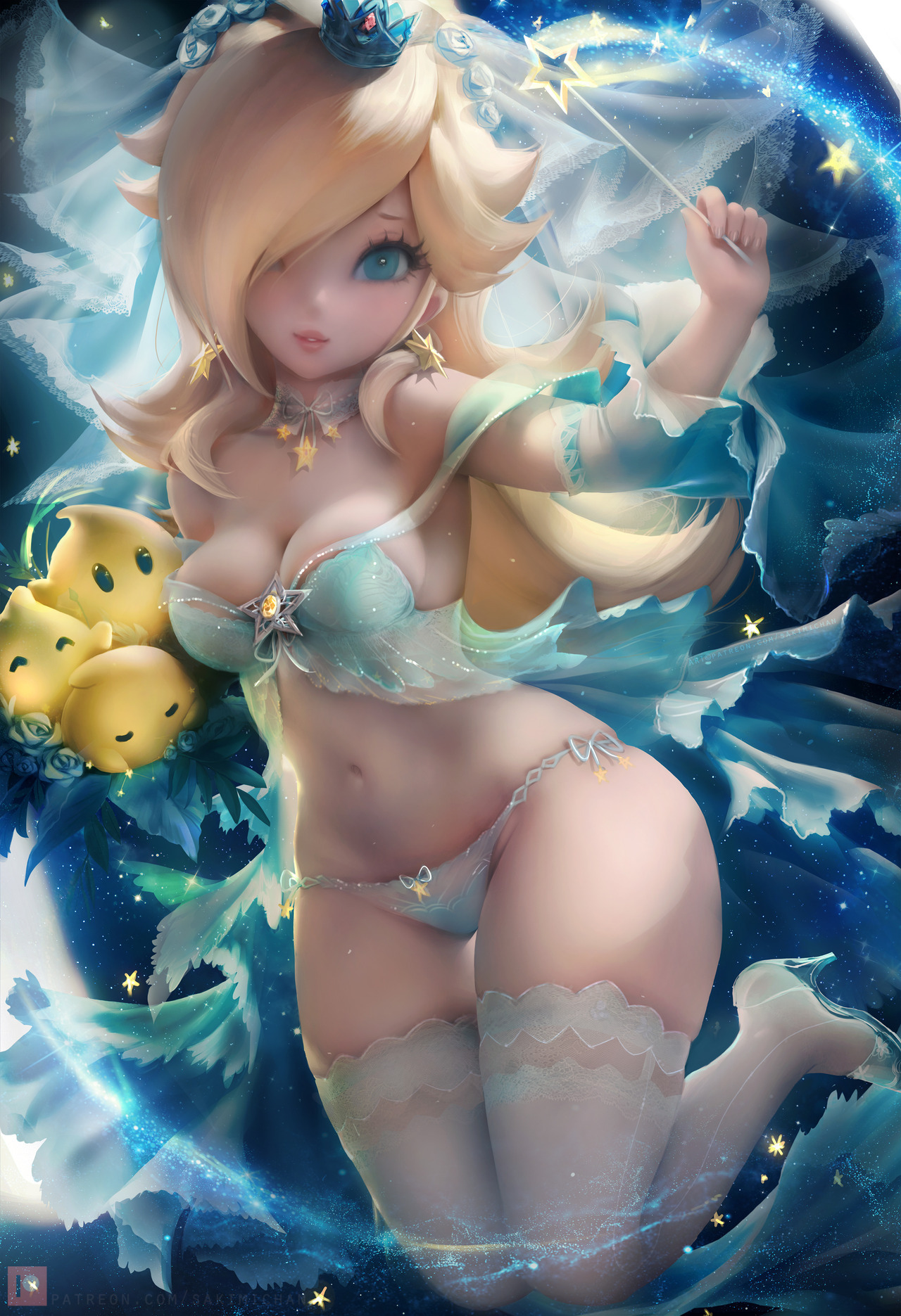 ninsegado91: magickightyozakura:  Bride Rosalina  Artist: Sakimichan  Gorgeous  &lt;3