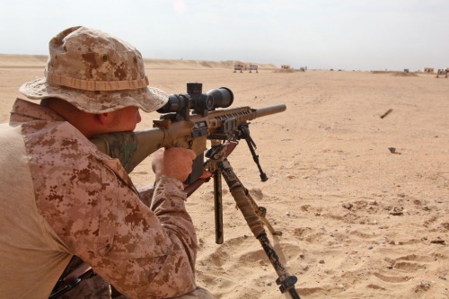 ificandoit-usmc:  house-of-gnar:  Scout Sniper Platoon, Weapons Company, Battalion Landing Team 3/5, 15th Marine Expeditionary Unit. US Marine Corps photo by Cpl. Timothy Childers/Released  Got dayum I want that. 