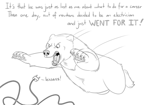 bearlyfunctioning:   Comic #116: Husband Envy - Patreon - Twitter - Facebook - Art tumblr     My husbear just finished up his schooling & Is a fully certified journeyman electrician! Its been really stressful & iv been so proud of how much study
