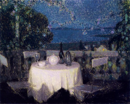 summerlilac: Table in the Moonlight Henri Le Sidaner - 1928