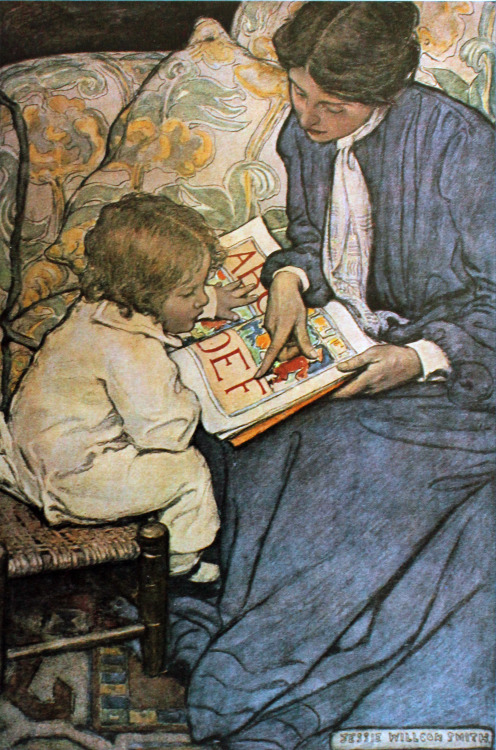 bookorithms:  A beautiful bookish work of art by Jessie Willcox Smith.