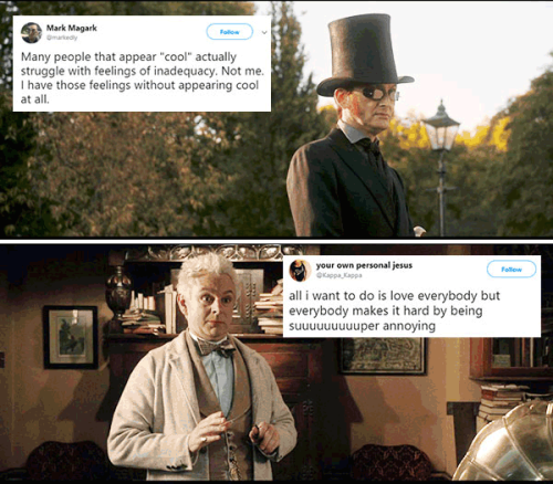 livebloggingmydescentintomadness:tweet meme: good omens edition