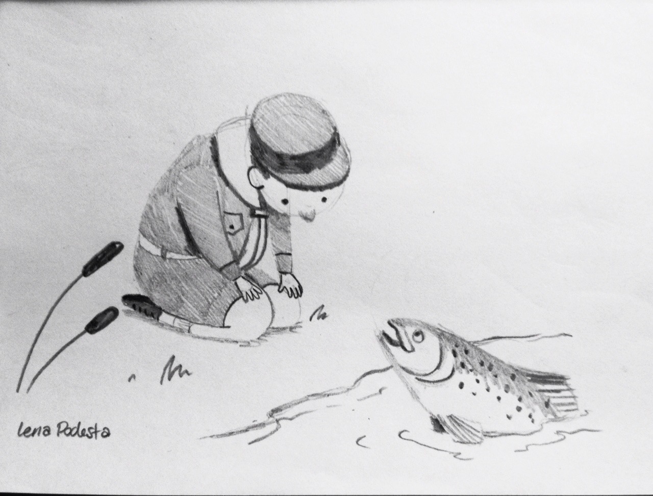 A scout’s encounter with a salmon- suggested by Tom McHale