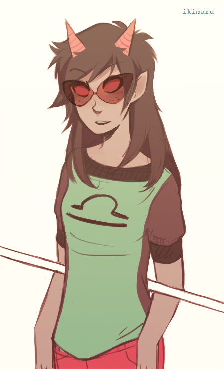 Anonymous: Feferi, Vriska and Aradia with short hair and Terezi Kanaya and Nepeta