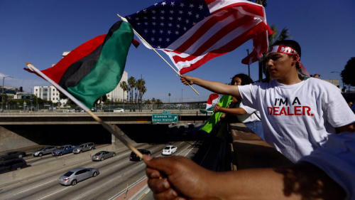 May Day in L.A. Thousands of people took to the streets in the annual May Day marches in downtown Lo