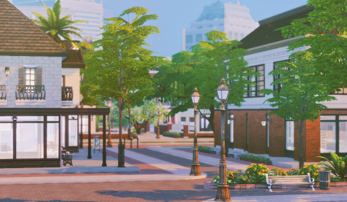 Magnolia Promenade: a flower shop, a clothing store, a furniture store, a bakery and a grocery store