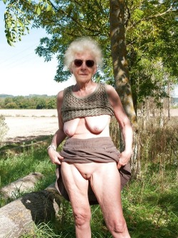 oldercunts: Photo http://ift.tt/1ugfWdf   what the hell Grans you forgot your underwear again.  On second thought that works out great for my boner.