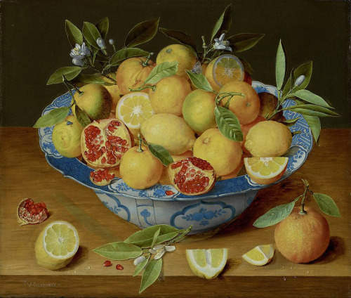 Jacob van Hulsdonck, Still Life with Lemons, Oranges and a Pomegranate, 1620 - 1640. Via Getty Open 