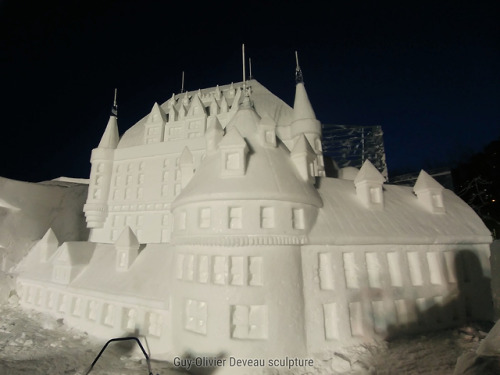 “Chateau Frontenac”snowsculpture, teamwork with Jean-François Gauthier, Julie Doré and Xavier. Québe