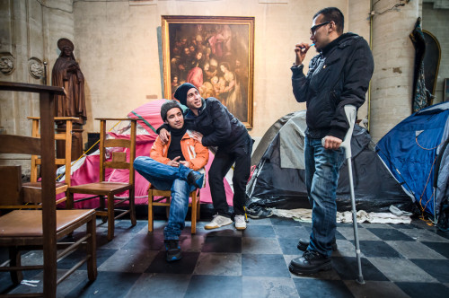 Church of St. John the Baptist at the Béguinage, Brussels (est. 1676).Afghan asylum seekers were she