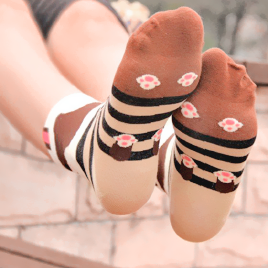 coffee-graphy:Cartoon Dog Cotton Socks♥ Discount code : shan ♥